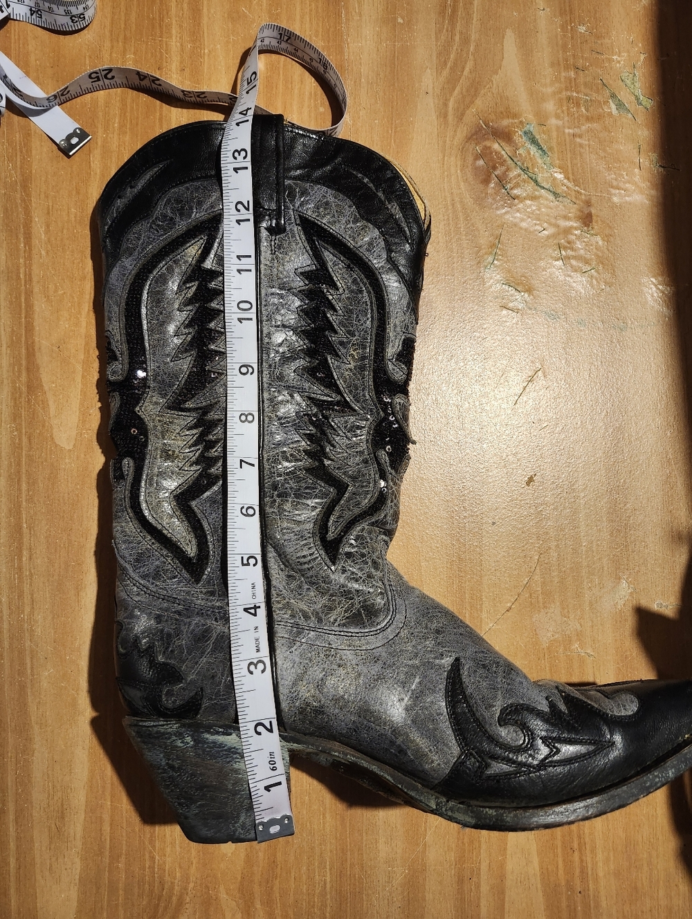 Corral Distressed Black Embellished Cowboy Boots Size 8.5 - Picture 8 of 8